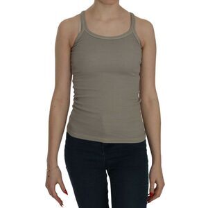 PINK MEMORIES Beige Sleeveless Spaghetti Strap Tank Women's Blouse